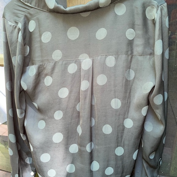 green polka dot madewell button down top size small - Picture 5 of 7